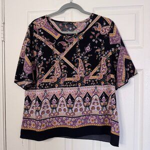 Shein | Curve Style | Paisley | Short Sleeve Shirt | Size 1XL